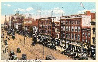 Postcard image of the 500 block of East Broad Street, Richmond, Virginia, ca. 1920s. Special Collections and Archives, James Branch Cabell Library, Virginia Commonwealth University, Richmond.