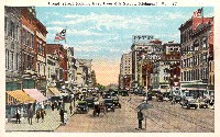 Postcard image of the 600 block of East Broad Street, Richmond, Virginia, postmarked 1927