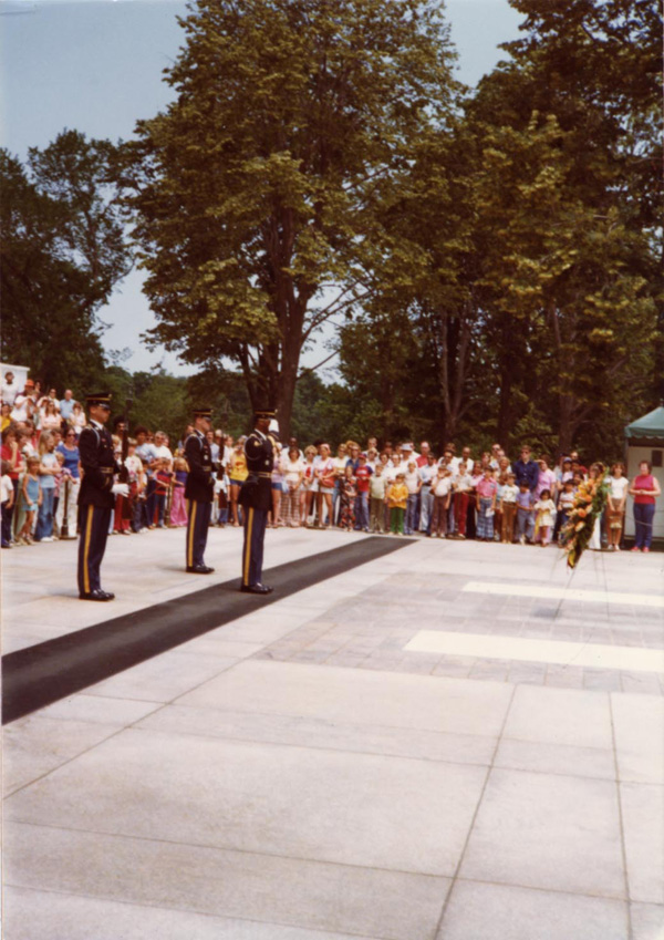 Changing of the guard ceremony at the Tomb of the Unknowns