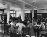 Library in Virginia Hall, The State Normal School for Women at Fredericksburg. Date: ca. 1920s.