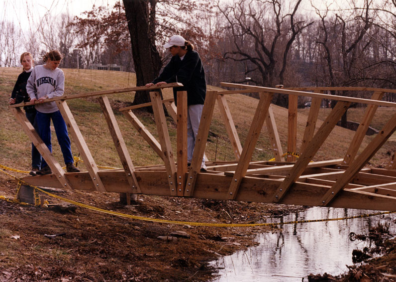 Hollins Abroad Short Term students. Date: 1995. Photographer: Adrienne Miller. Citation: Hollins University Archives.
