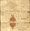 Affidavit of Richard Sandidge of Louisa County sworn before Henry Pendleton, justice of the peace, regarding a piece of lead taken from the arm of Edward Houchins. The piece of lead is included with the affidavit.  Jamestown Exhibit Papers, Affidavit. Accession 42098. State government records collection, The Library of Virginia. Date: December 3, 1818.