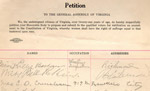 Petition. Date: ca. 1910 Collection: Adèle Goodman Clark Papers, M 9, Special Collections and Archives, James Branch Cabell Library, VCU Libraries.