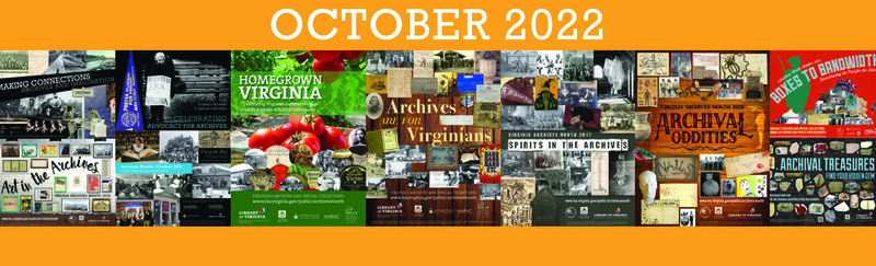 Yellow banner with various VA Archive books. White text at top of banner reads, 'October 2022'