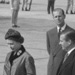 Queen Elizabeth II addresses the press and assembled military units at Patrick Henry Airport (now Newport News/Williamsburg International Airport).