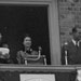Queen Elizabeth II speaks from the balcony of the Christopher Wren Building at the Campus of William and Mary