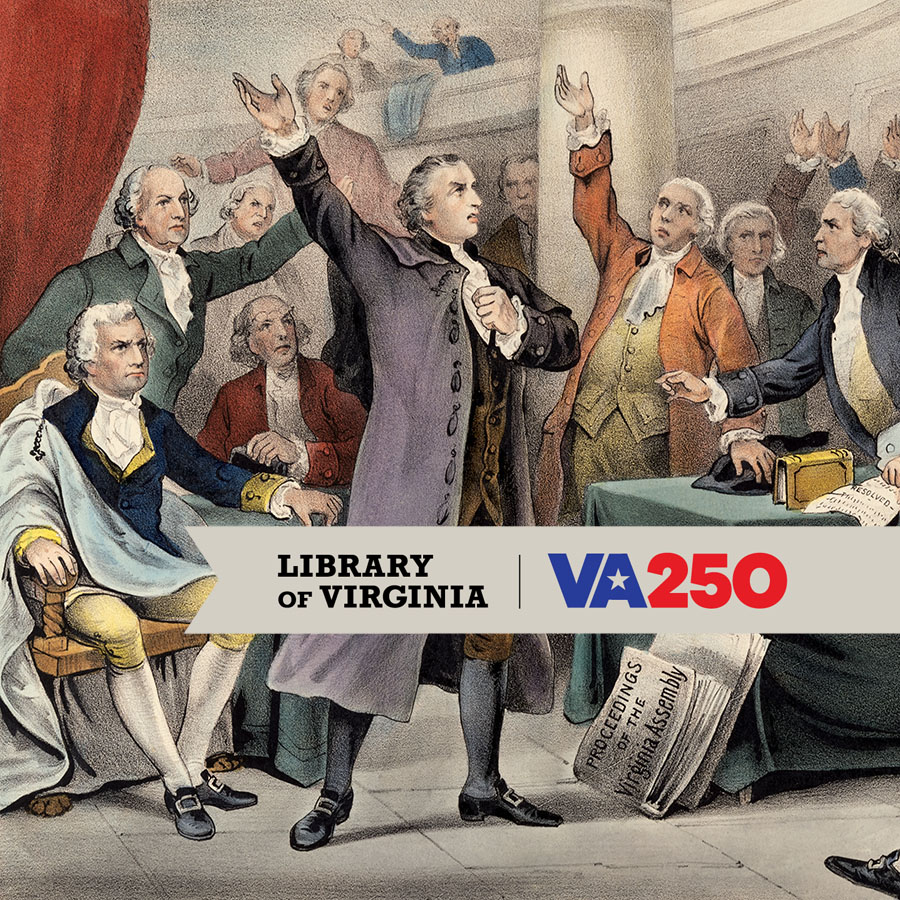 Patrick Henry delivers his "Give me liberty or give me death" speech in this colorful image