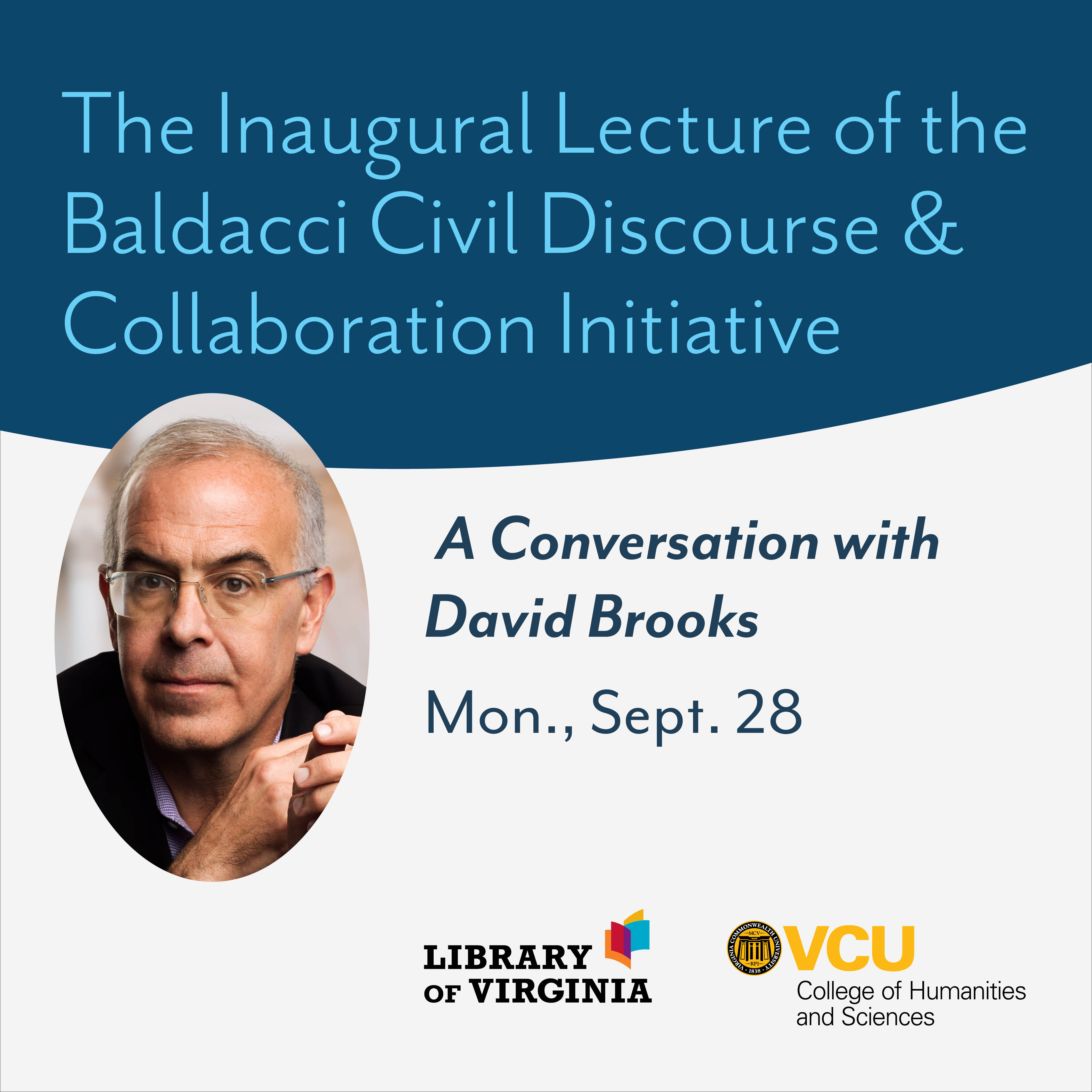 Social media graphic for David Brooks event