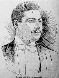 Newspaper engraving of a white man with a mustache in a formal suit