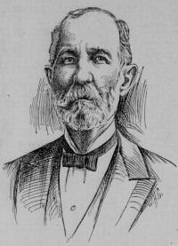 Engraving of a white man with beard and wearing late 19th century attire.