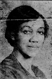 Newspaper photograph of a young African American woman.