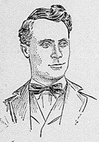 Pen and ink drawing of a white man wearing early 20th-century attire.