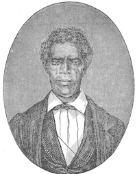 Engraving of an African American man wearing mid-19th century attire.