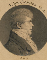 Side-view portrait of a white man wearing early 19th century attire.