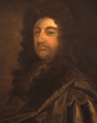 Oil portrait of a white man wearing 17th century attire.