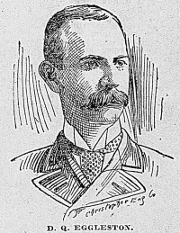 Pen and ink drawing of a white man with a mustache wearing late 19th century attire.