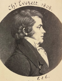 Sideview portrait of a white man wearing early 19th century attire.