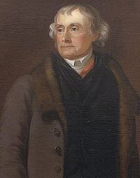 Oil portrait of a white man wearing early 19th century attire.