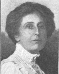 Portrait of a white woman wearing early 20th century attire.