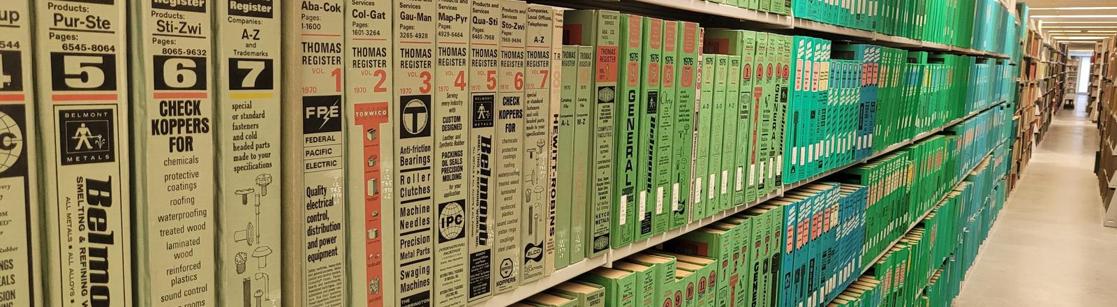 Books on shelves.