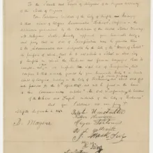 19th century handwritten petition with signatures
