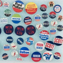 20th century political campaign buttons