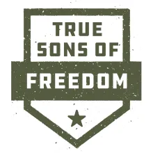 Title of the exhibit written on a shield design with a star