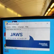 JAWS screen reader software on a computer screen